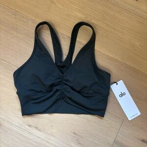 ALO Yoga charcoal green wild things Sports Bra medium